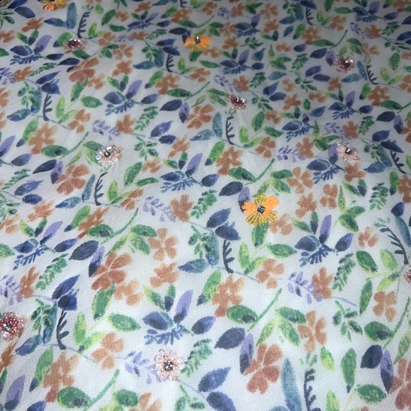 Anthropology Multicolor Floral Embellished Women's Skirt - Picture 5 of 9